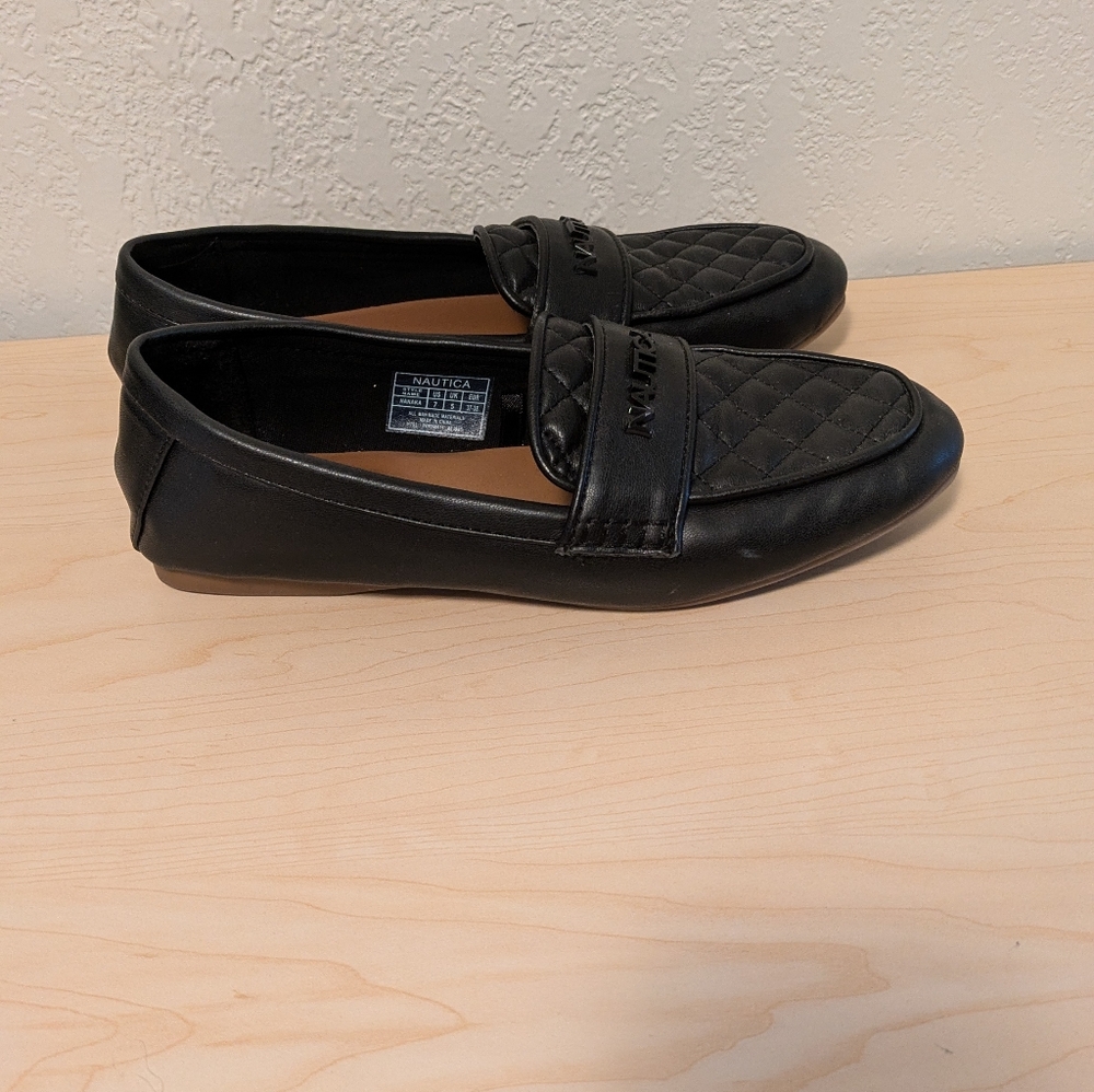 Nautica Black Quilted Loafers Slip-Ons Size 7 - Picture 4 of 8
